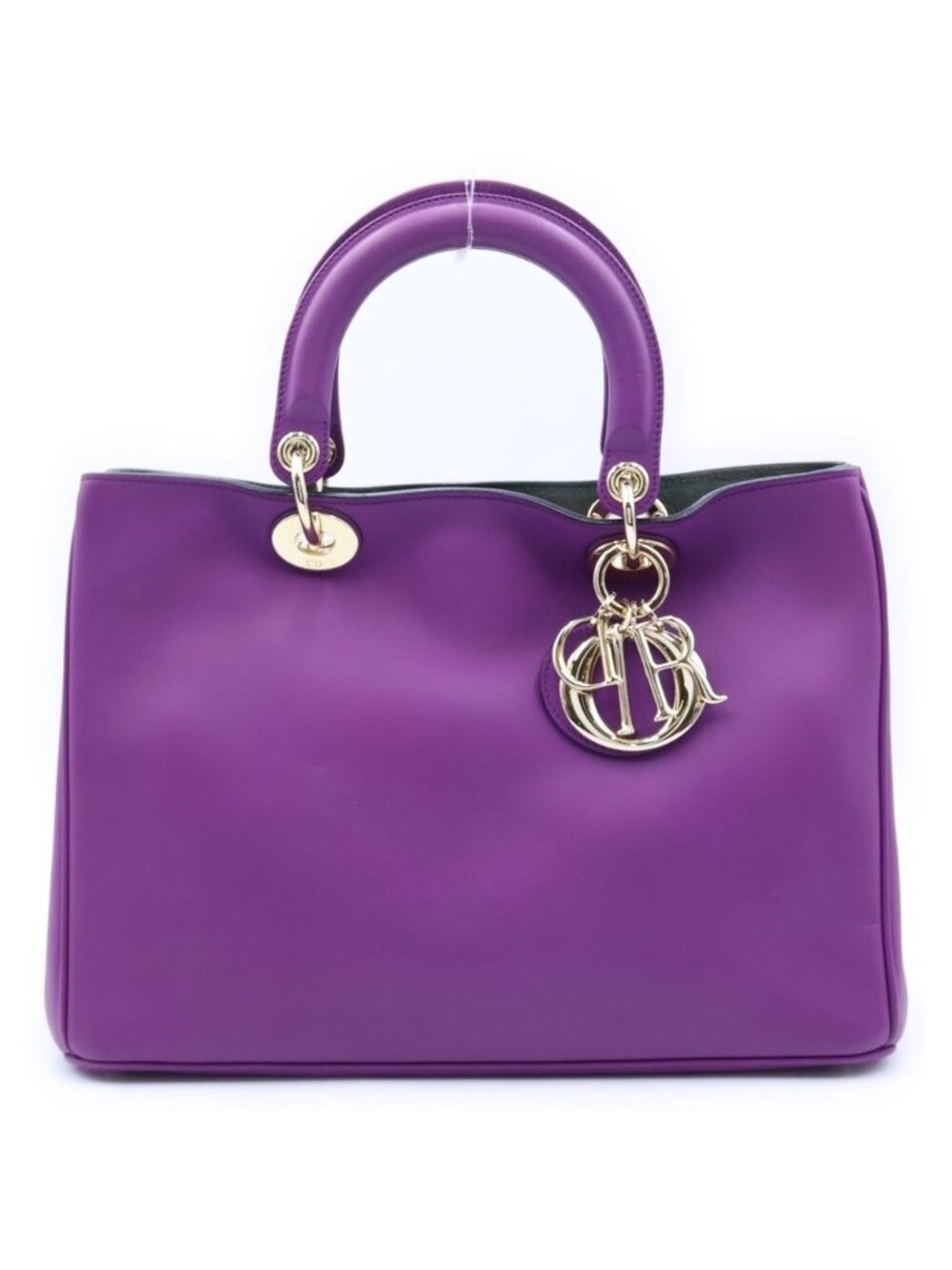 Diorissimo 2-Way Shoulder Bag Leather Purple Silver